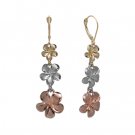 Queen Plumeria Leverbacks Tri Gold 11mm/13mm/15mm