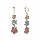 Queen Plumeria Leverbacks Tri Gold 9mm/11mm/13mm