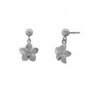 Plumeria Ball Post Earrings White Gold 9mm