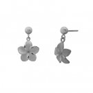Plumeria Ball Post Earrings White Gold 11mm