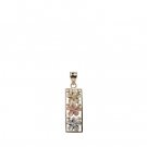 Three Plumeria Bar Tri Gold Pendant