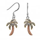 Palm Tree Two Tone Earrings