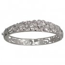Queen Plumeria Silver Bouquet Bangle