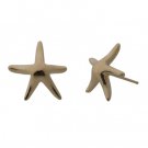 Starfish Smooth Yellow Gold Earrings 15mm