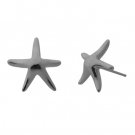 Starfish Smooth White Gold Earrings 15mm
