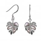 Monstera Mother of Pearl Earrings