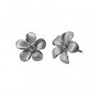 Denny Wong Platinum Silver Plumeria Stud Earrings 13mm