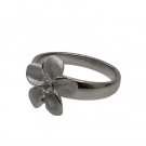 Denny Wong Platinum Silver Single Plumeria Ring 13mm