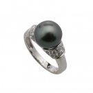 Studded Black Tahitian Pearl Ring