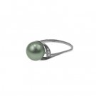 Pistachio Pearl Ring in White Gold