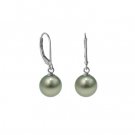 Pistachio Pearl Leverbacks in White Gold 10mm