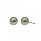Pistachio Pearl Studs in White Gold 9mm
