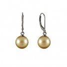 Golden South Sea Leverbacks in White Gold 10mm