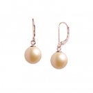 Pink Freshwater Leverbacks in Rose Gold