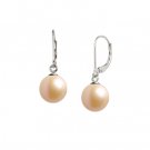 Pink Freshwater Leverbacks in White Gold
