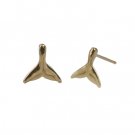 Whale Tail Gold Earrings 15mm