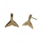 Whale Tail Gold Earrings 20mm