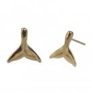 Whale Tail Gold Earrings 24mm