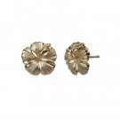 Hibiscus Earrings Yellow Gold 9mm