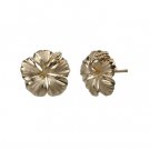 Hibiscus Earrings Yellow Gold 11mm