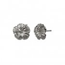Hibiscus Earrings White Gold 7mm