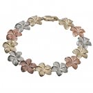 Queen Plumeria Bracelet Tri Gold 13mm