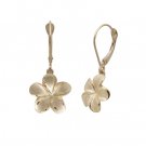 Queen Plumeria Leverback Earrings 11mm