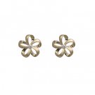 Queen Plumeria Ribbon Diamond Earrings 10mm