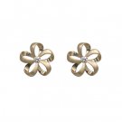 Queen Plumeria Ribbon Diamond Earrings 13mm
