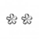 Queen Plumeria Ribbon Earrings White Gold 13mm