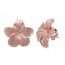 Queen Plumeria Stud Earrings Rose Gold 19mm