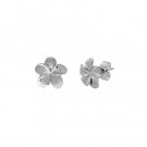 Queen Plumeria Stud Earrings White Gold 9mm