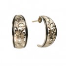 Tapered Hawaiian Earrings with Black Border