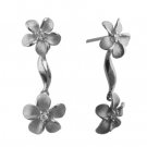 Denny Wong Plumeria Lei Earrings White Gold 9mm