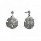 Denny Wong Sand Dollar White Gold Earrings 12mm