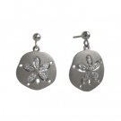 Denny Wong Sand Dollar White Gold Earrings 15mm