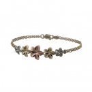 Plumeria Five Flower Bracelet in Tri Gold