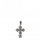 White Gold Plumeria Cross
