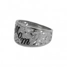 Mom Hibiscus White Gold Ring 12mm