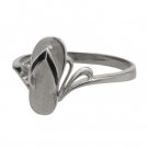 Flip Flop White Gold Ring with Enamel 18mm