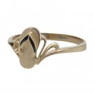 Flip Flop Gold Ring with Enamel 10mm