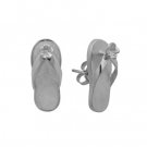 Flip Flop Postback Earrings White Gold 18mm