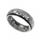 Mau Loa White Gold Dome Ring with Enamel 6mm
