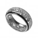 Mau Loa White Gold Dome Ring with Enamel 8mm