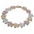 Queen Plumeria Diamond Bracelet Tri Gold 9mm