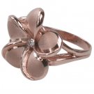 Queen Plumeria Diamond Ring Rose Gold 19mm