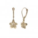 Queen Plumeria Diamond Leverback Earrings 9mm