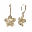 Queen Plumeria Diamond Leverback Earrings 15mm