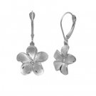 Queen Plumeria Diamond Leverbacks White Gold 13mm