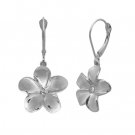 Queen Plumeria Diamond Leverbacks White Gold 15mm